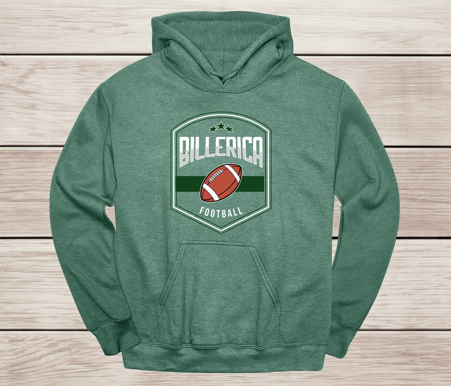 Billerica Football Hoodie- Shield Design - Team Spirit Wear