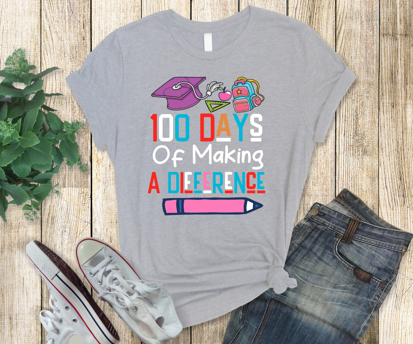 100 Days of School t-shirts for teachers - Custom Teacher Apparel