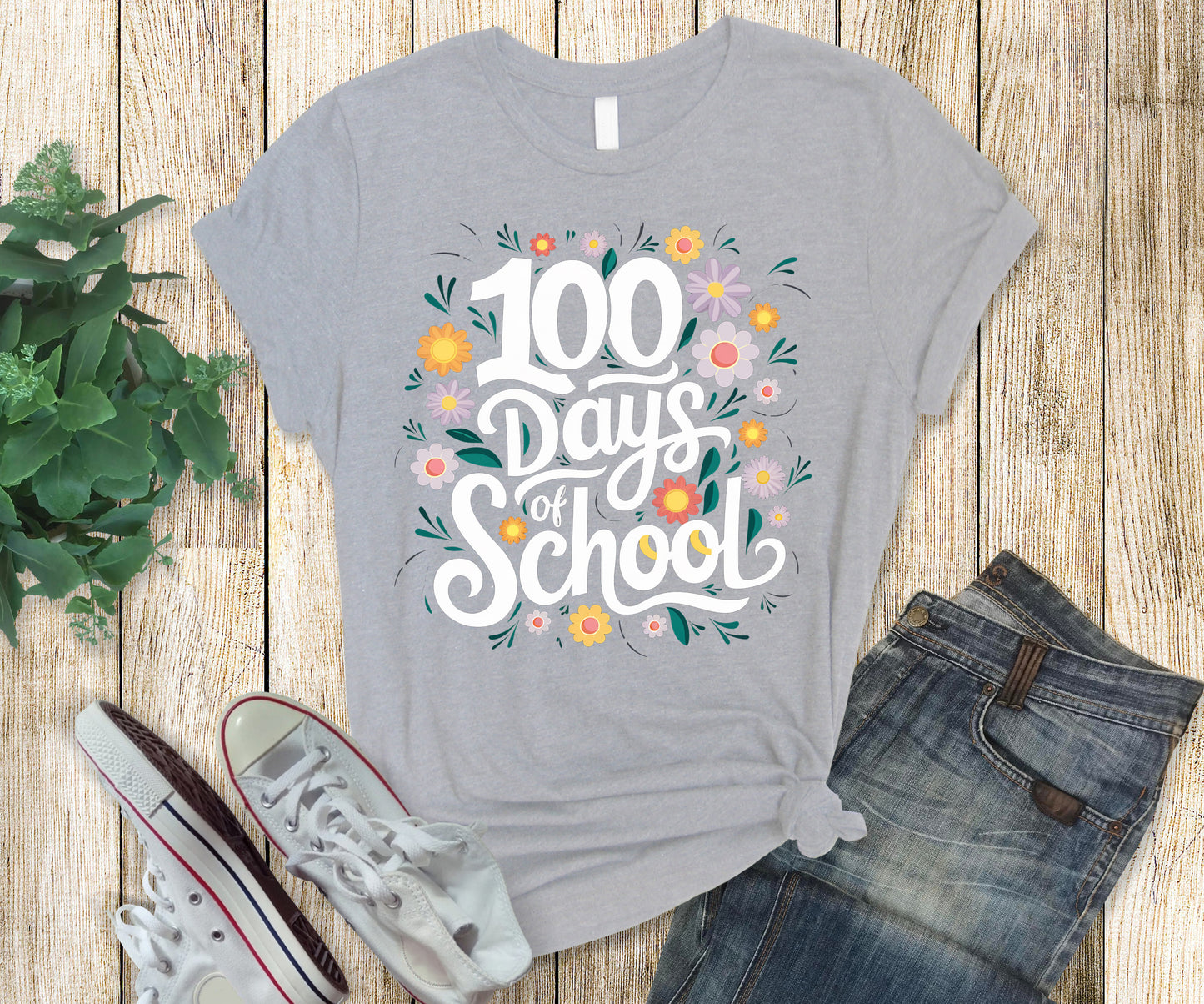 100 Days of School t-shirts for teachers - Custom Teacher Apparel