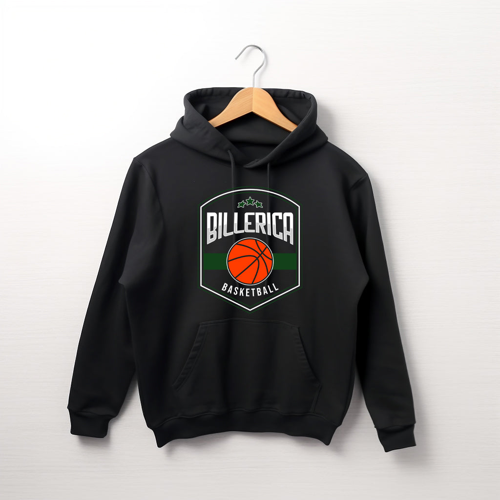 Billerica Basketball Hoodie- Shield Design- Team Spirit Wear