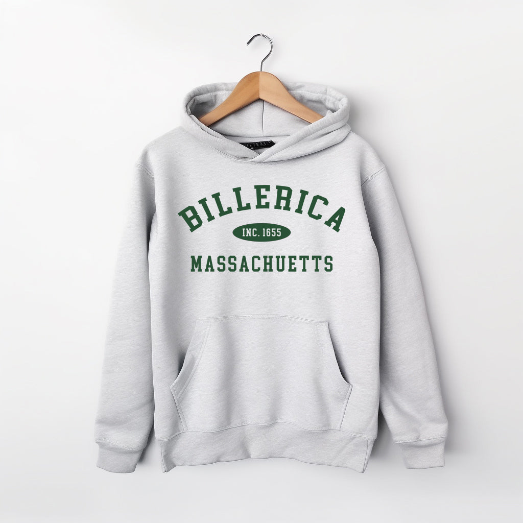 Billerica, Massachusetts arch design hoodie- Hometown Pride