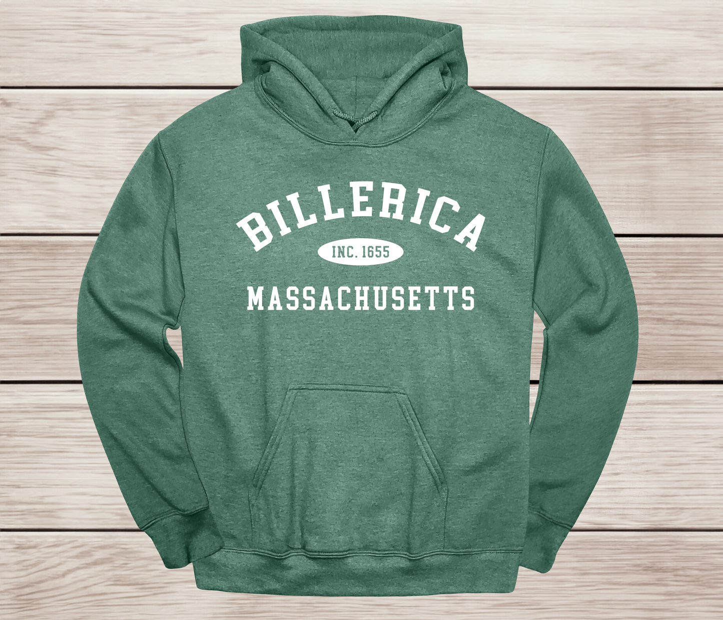 Billerica, Massachusetts arch design hoodie- Hometown Pride