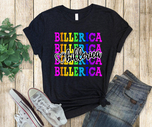 Billerica bright scribble text design
