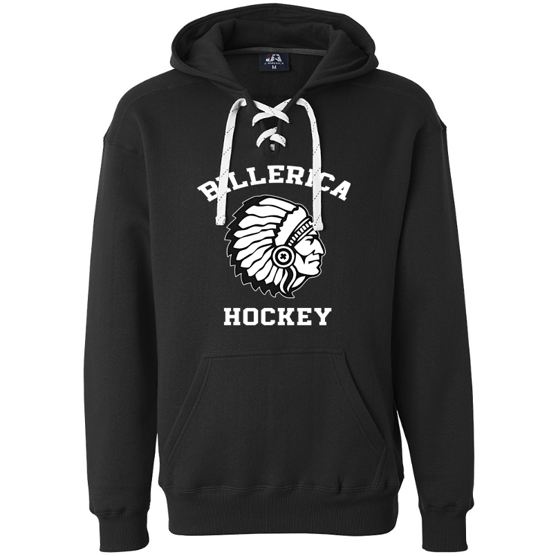 Billerica Hockey Sport Lace Hoodie- Mascot Design- Team Spirit Wear