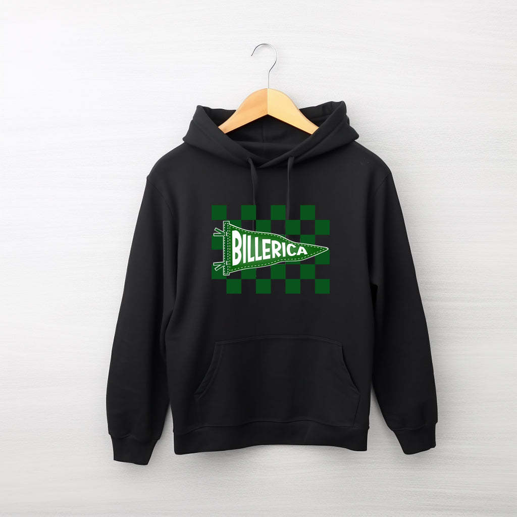 Billerica pennant with check background