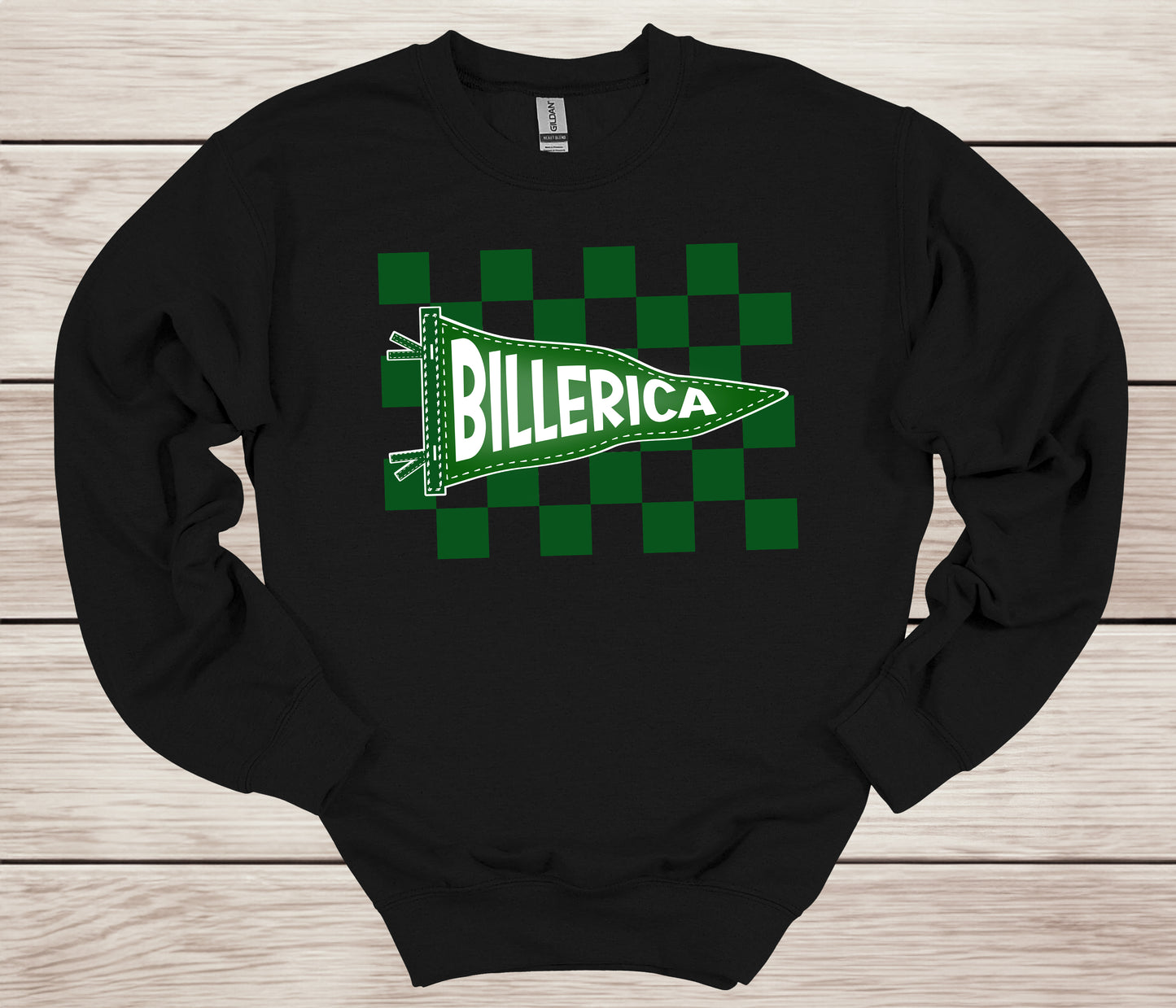 Billerica pennant with check background