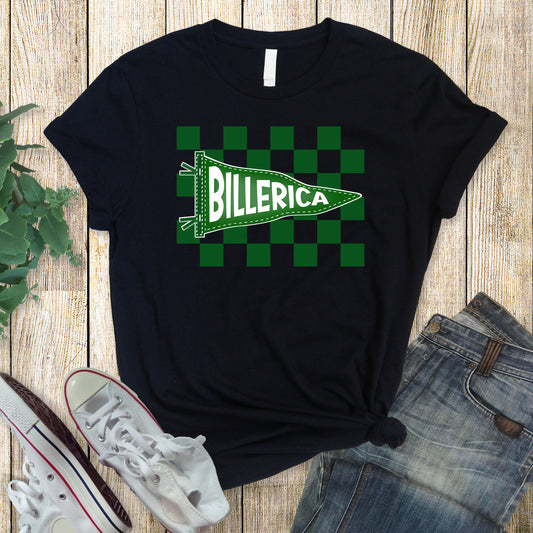 Billerica pennant with check background