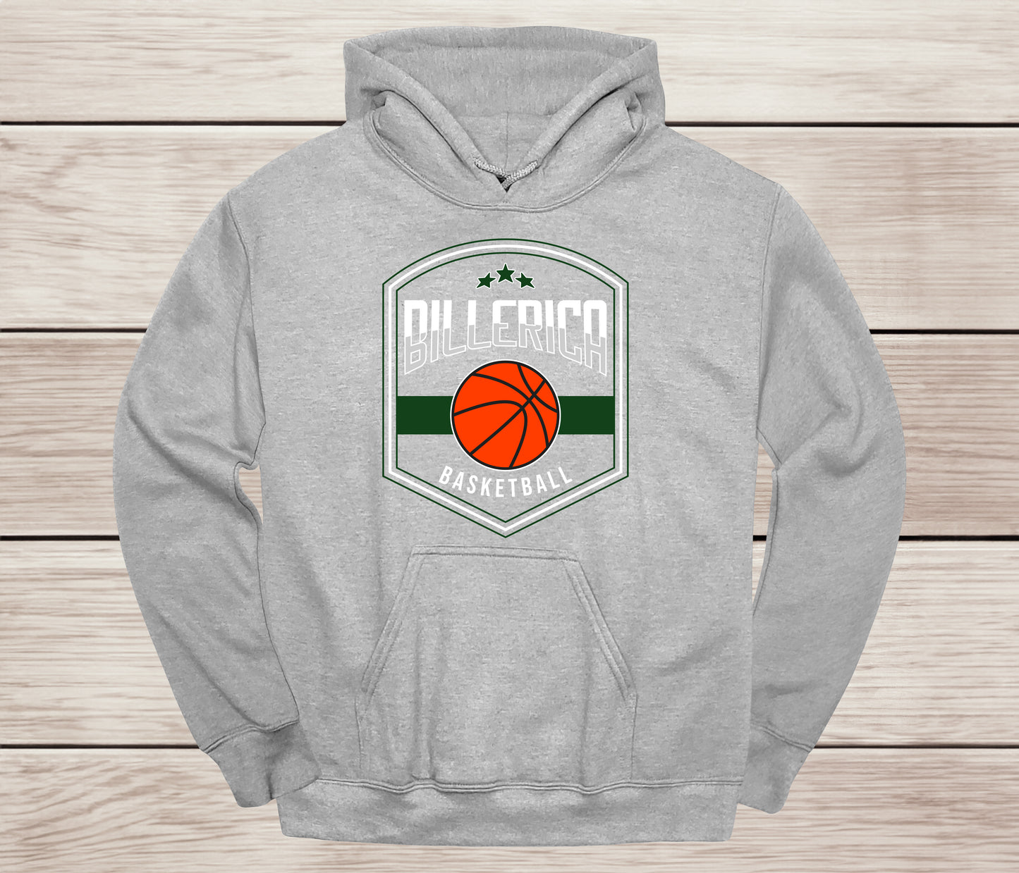 Billerica Basketball Hoodie- Shield Design- Team Spirit Wear